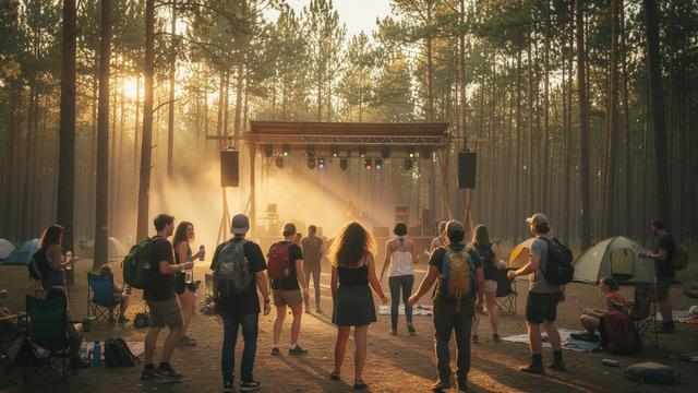 Open air stage in a pine forest, Kostrzyn